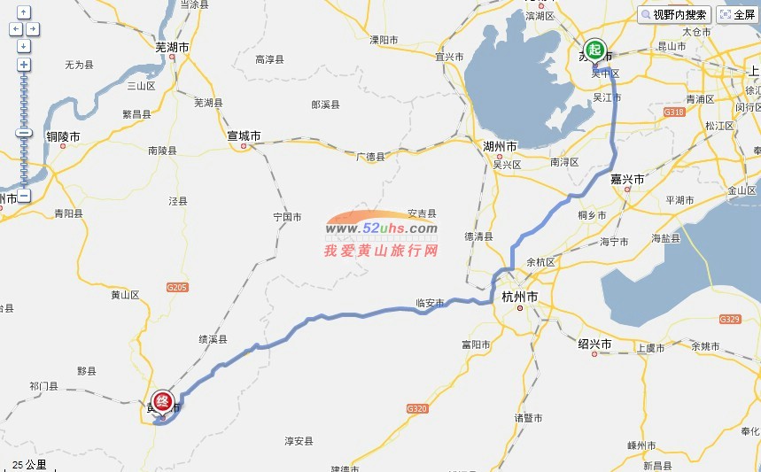 苏州到黄山自驾游路线